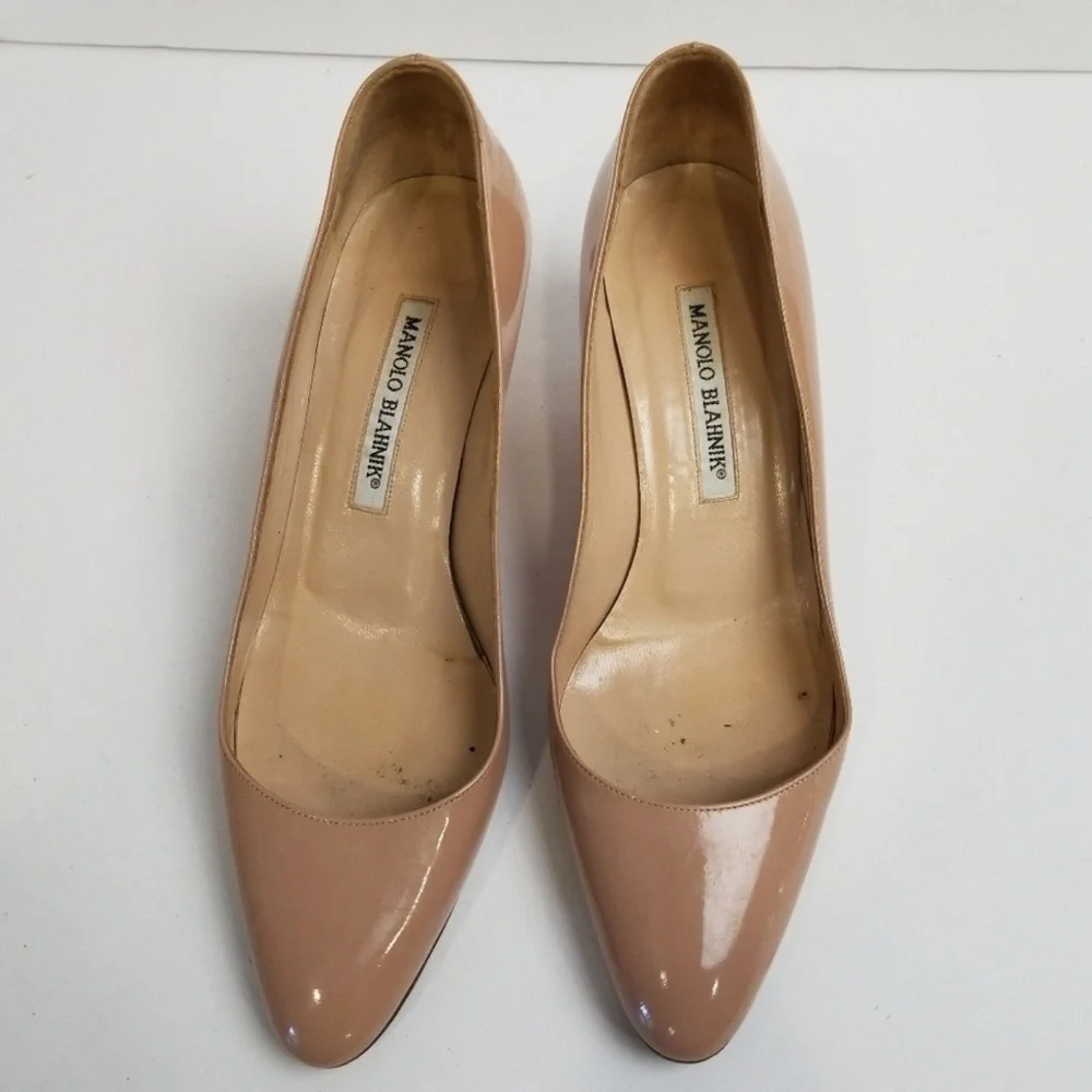 Manolo Blahnik Low Heel Pumps Beige SzEU36.5 US6.5